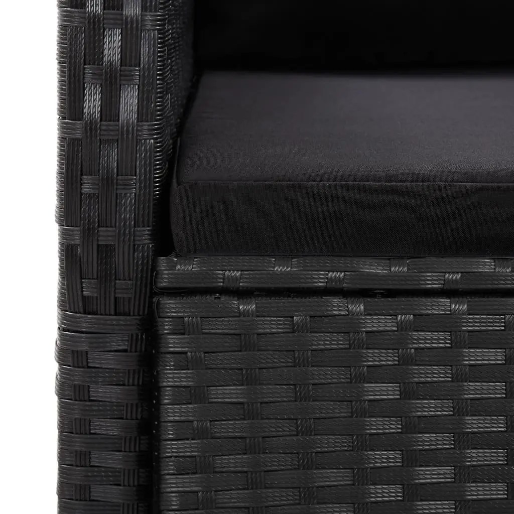 Garden Dining Set 9 Piece Outdoor Furniture Black PE Rattan Patio Table Chairs