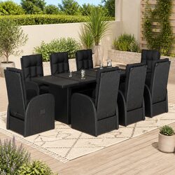 9 Piece Outdoor Dining Set: Dimensions and Features