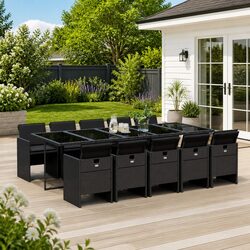 Specifications for 11-Piece Black Garden Dining Set