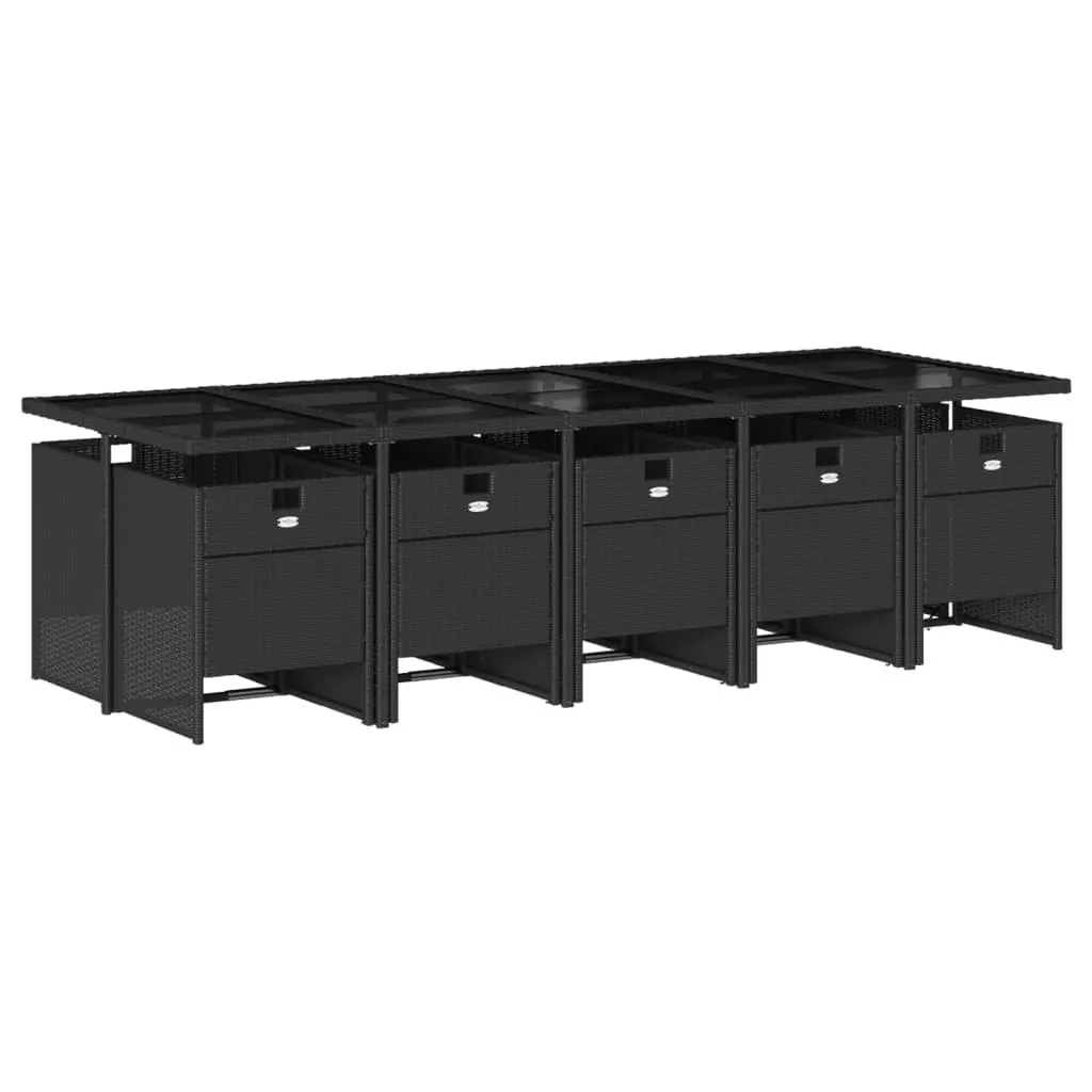 11-Piece Black Garden Dining Set
