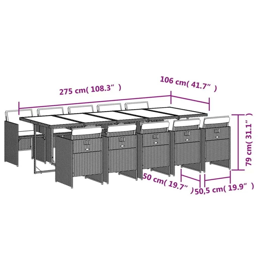 11-Piece Black Garden Dining Set