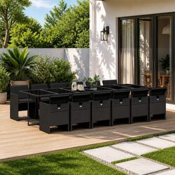 Specifications of 13-Piece Black Garden Dining Set