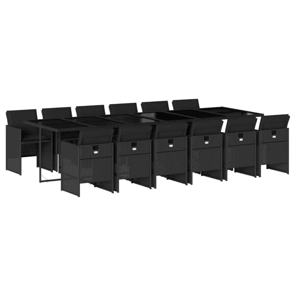 13 Piece Outdoor Dining Set Garden Patio Furniture Black Foldable