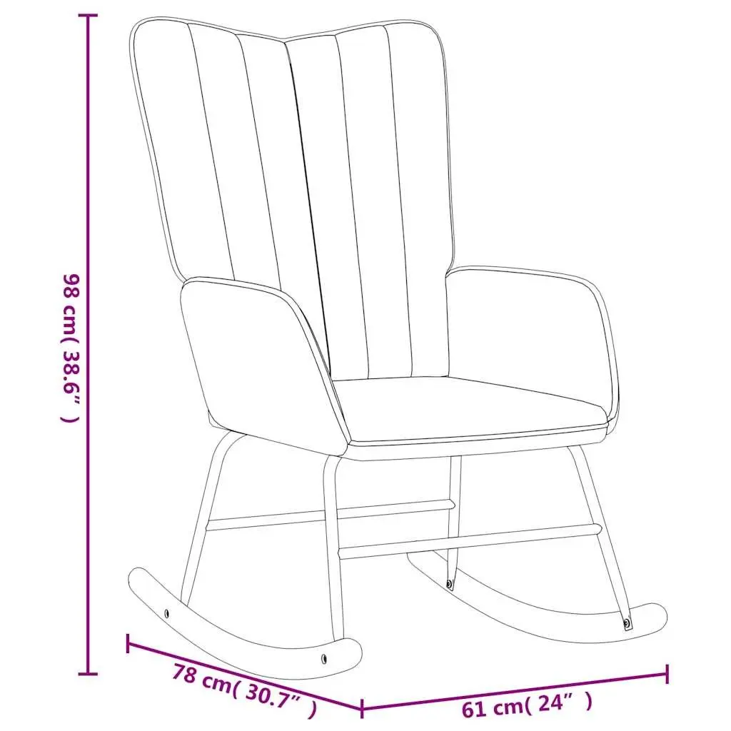 Rocking Chair Living Room White Velvet Padded