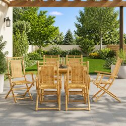 Folding Garden Chairs - 6 pcs Bamboo Brown 53x66x99 cm