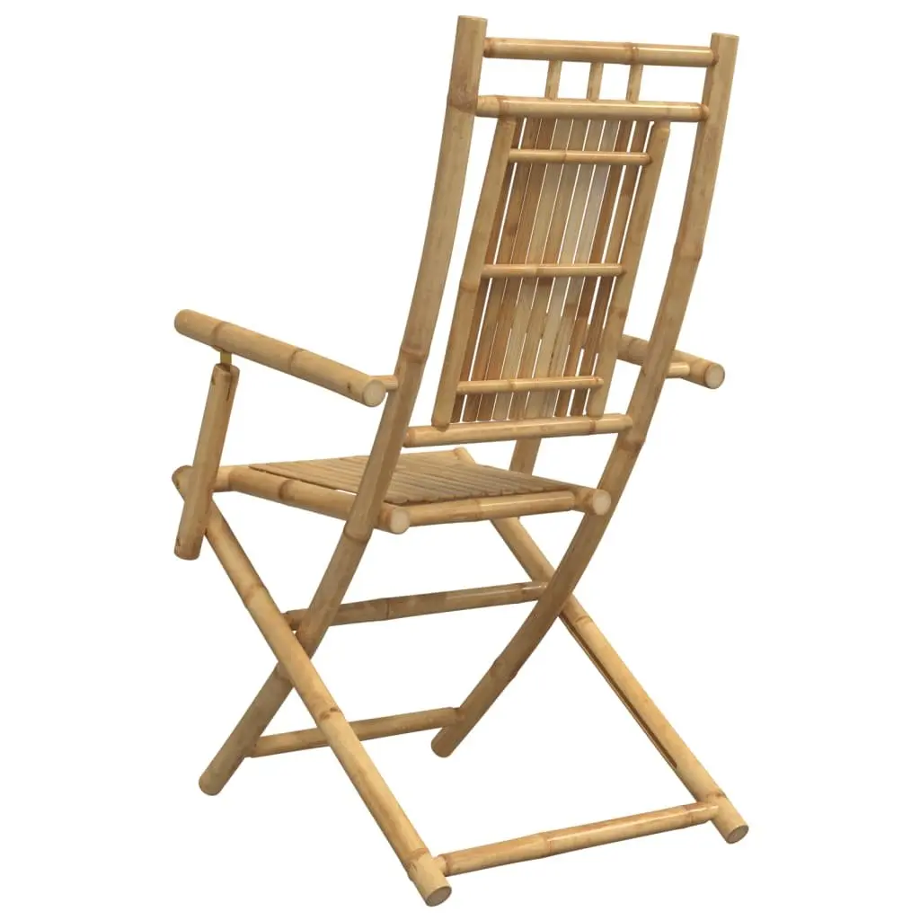 Folding Garden Chairs Outdoor Use 8 Piece Brown Bamboo Dining Chair Set