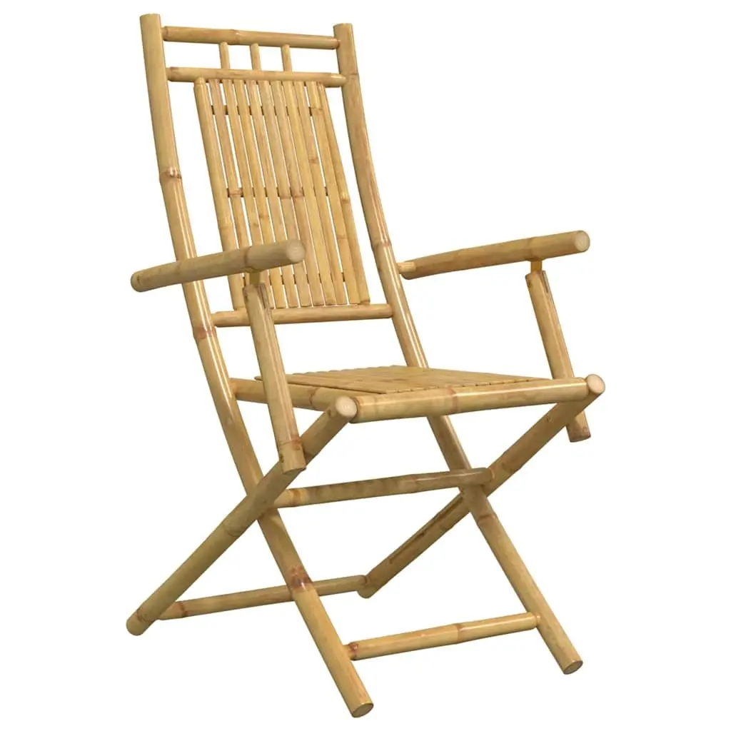 3 Piece Bistro Set Bamboo Brown Outdoor Furniture Garden Patio Chairs Table