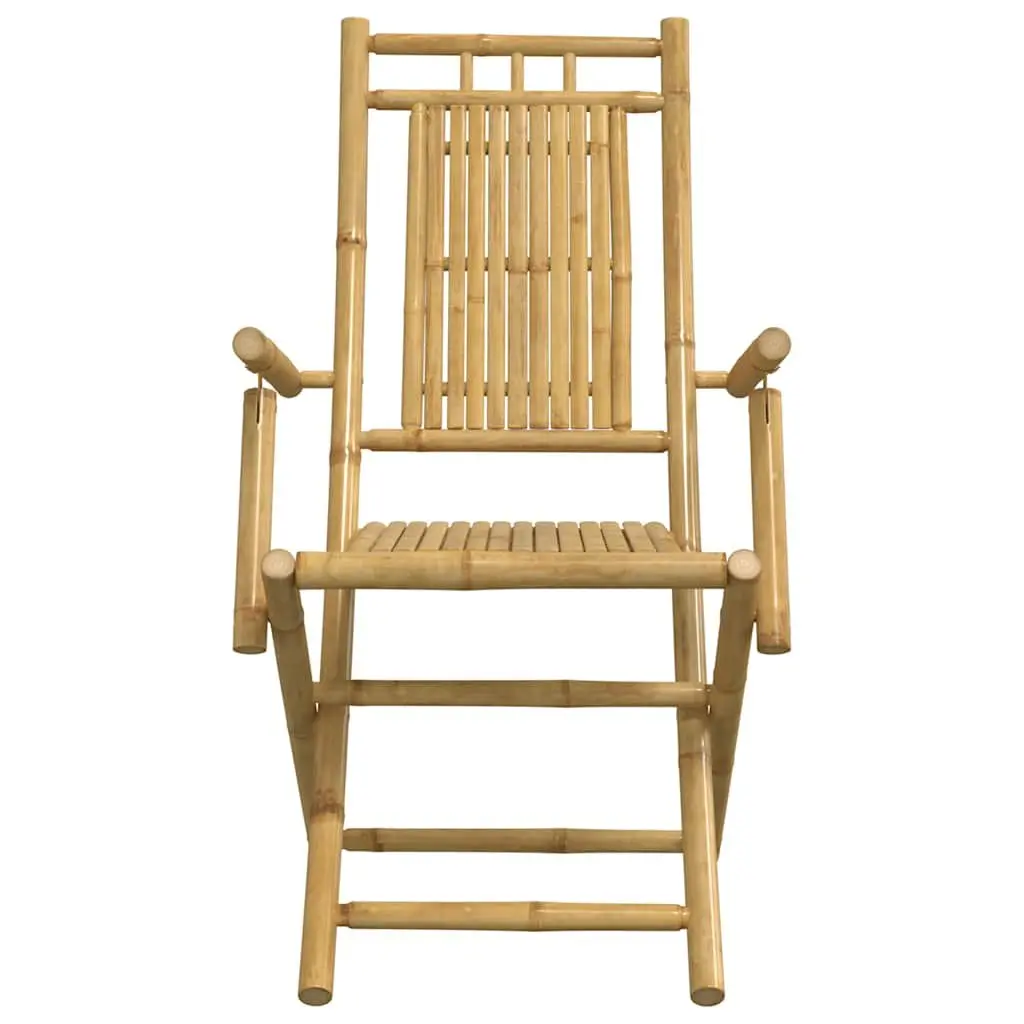 3 Piece Bistro Set Bamboo Brown Outdoor Furniture Garden Patio Chairs Table