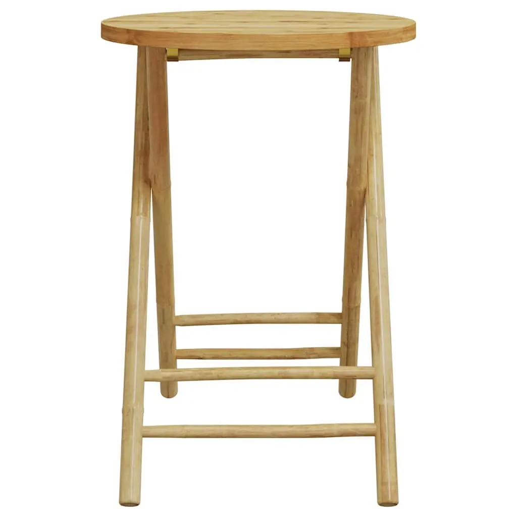 3 Piece Bistro Set Bamboo Brown Garden Outdoor Furniture Foldable Patio Chairs