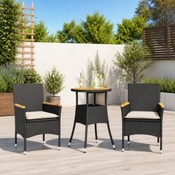 3 Piece Black Outdoor Dining Set: Specifications & Features