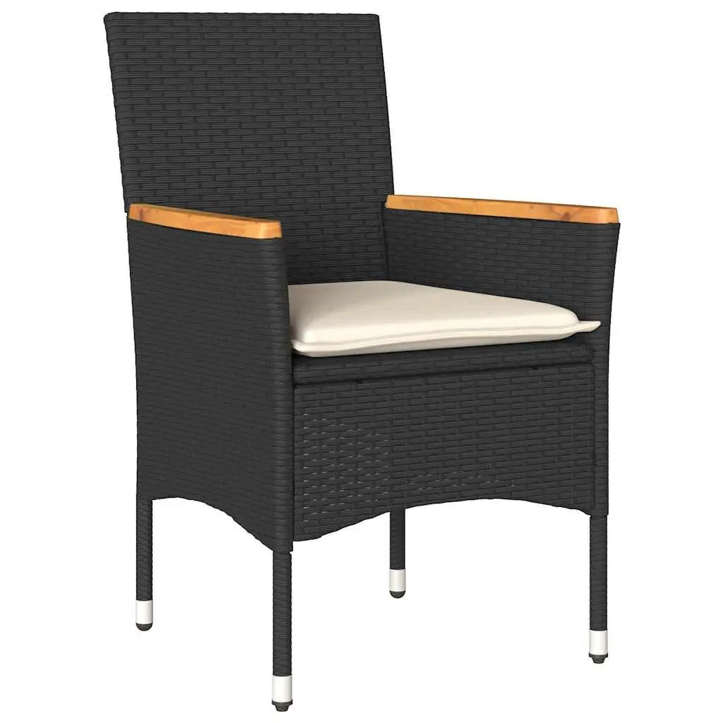 Outdoor Dining Set 3 Piece Patio Garden Furniture PE Rattan Glass Table