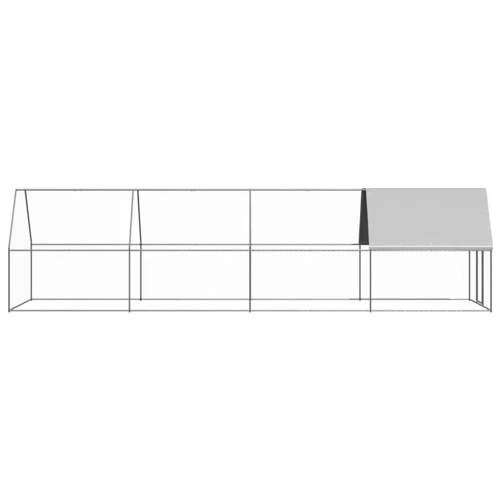 Chicken Cage Outdoor Poultry Coop Enclosure 2x8x2m Galvanised Steel