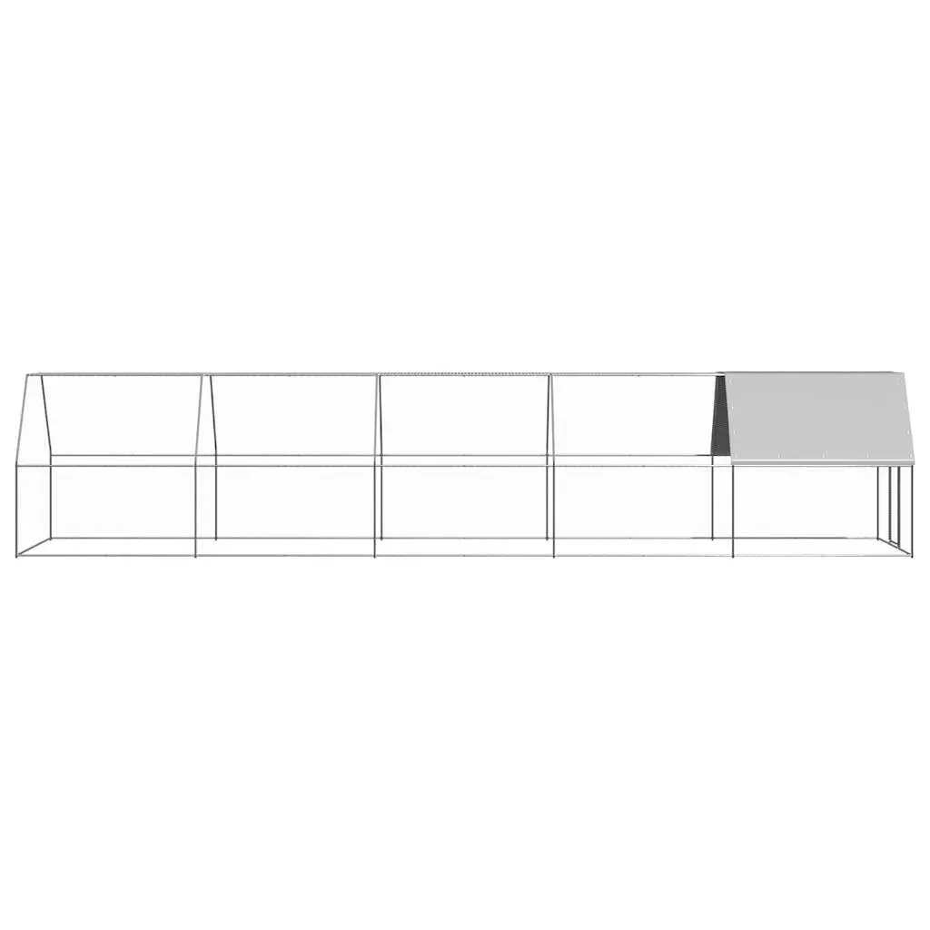 Chicken Cage Outdoor 2x10x2m Galvanised Steel Walk-In Coop