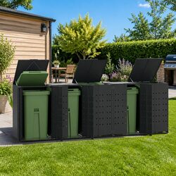 5-Bin Storage Enclosure: Anthracite Wheelie Bin Solution