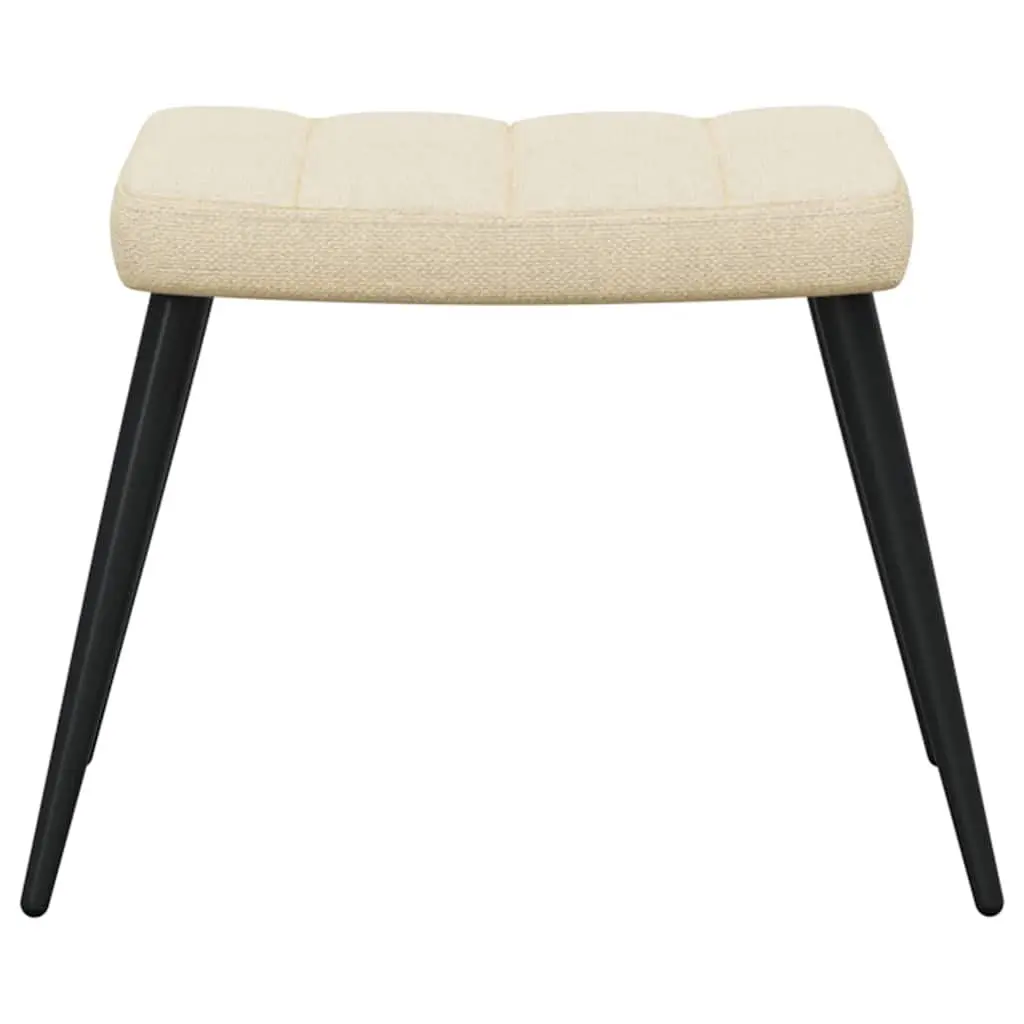 Relaxing Armchair Lounge Seat with Footstool Cream Fabric