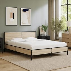 Specifications of Brown Sonoma Oak Bed Frame 150x200 cm