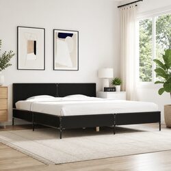 King Bed Frame 183 x 203 cm, Engineered Wood & Metal
