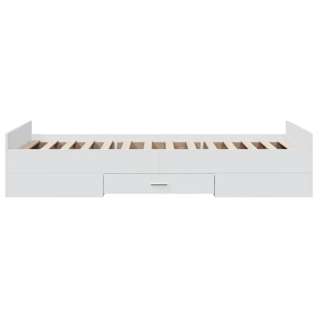 Bed Frame with Storage Drawers White 90x190 cm Bedroom Furniture