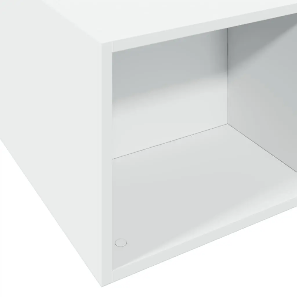 White Bed Frame 150x200cm Storage Compartments Slatted Base Modern Bedroom