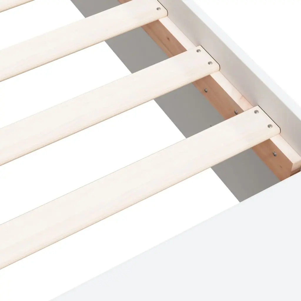 Bed Frame White Modern Bedroom 90x190 cm Storage Compartments Slatted