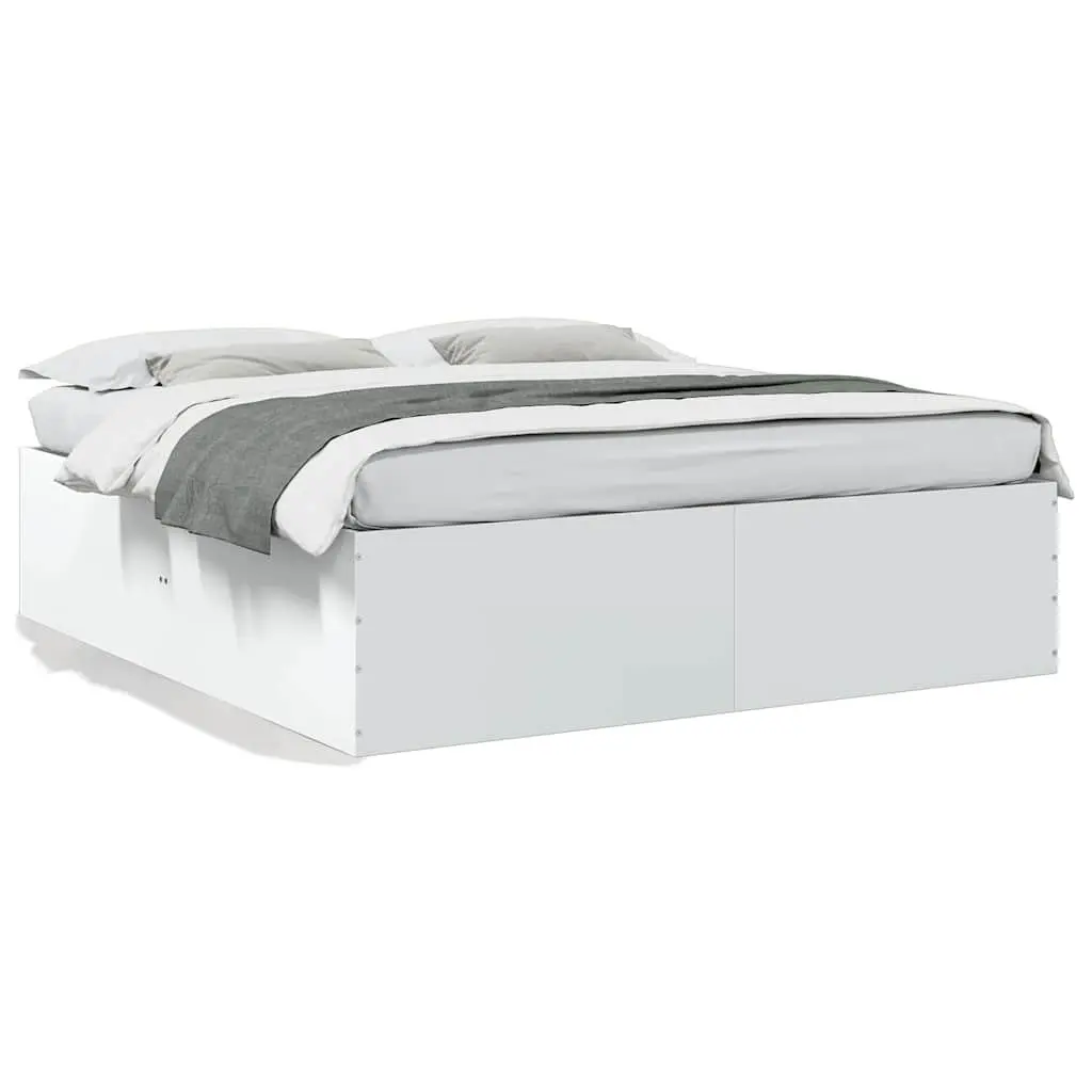 White Bed Frame 180x200 cm Engineered Wood