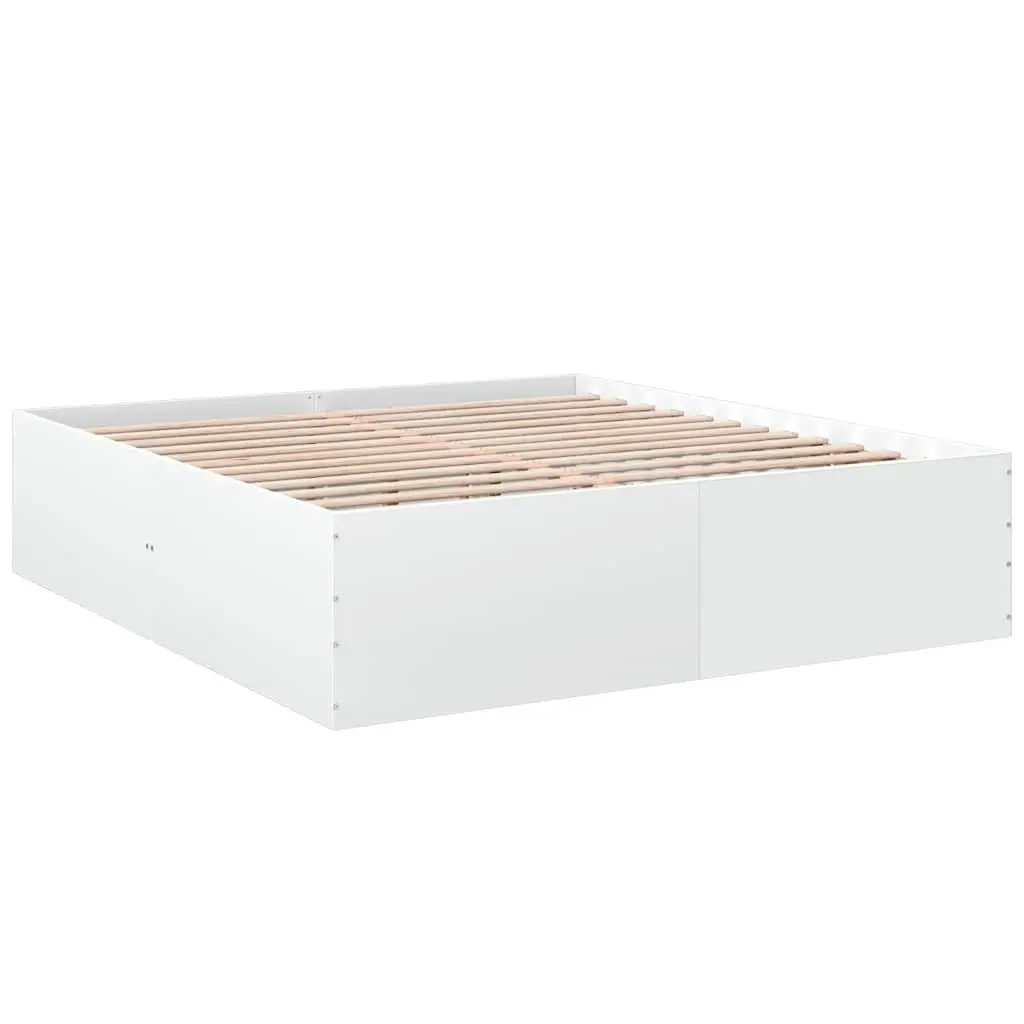 White Bed Frame 180x200 cm Engineered Wood