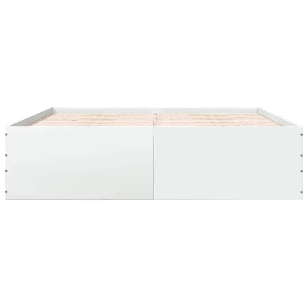White Bed Frame 180x200 cm Engineered Wood