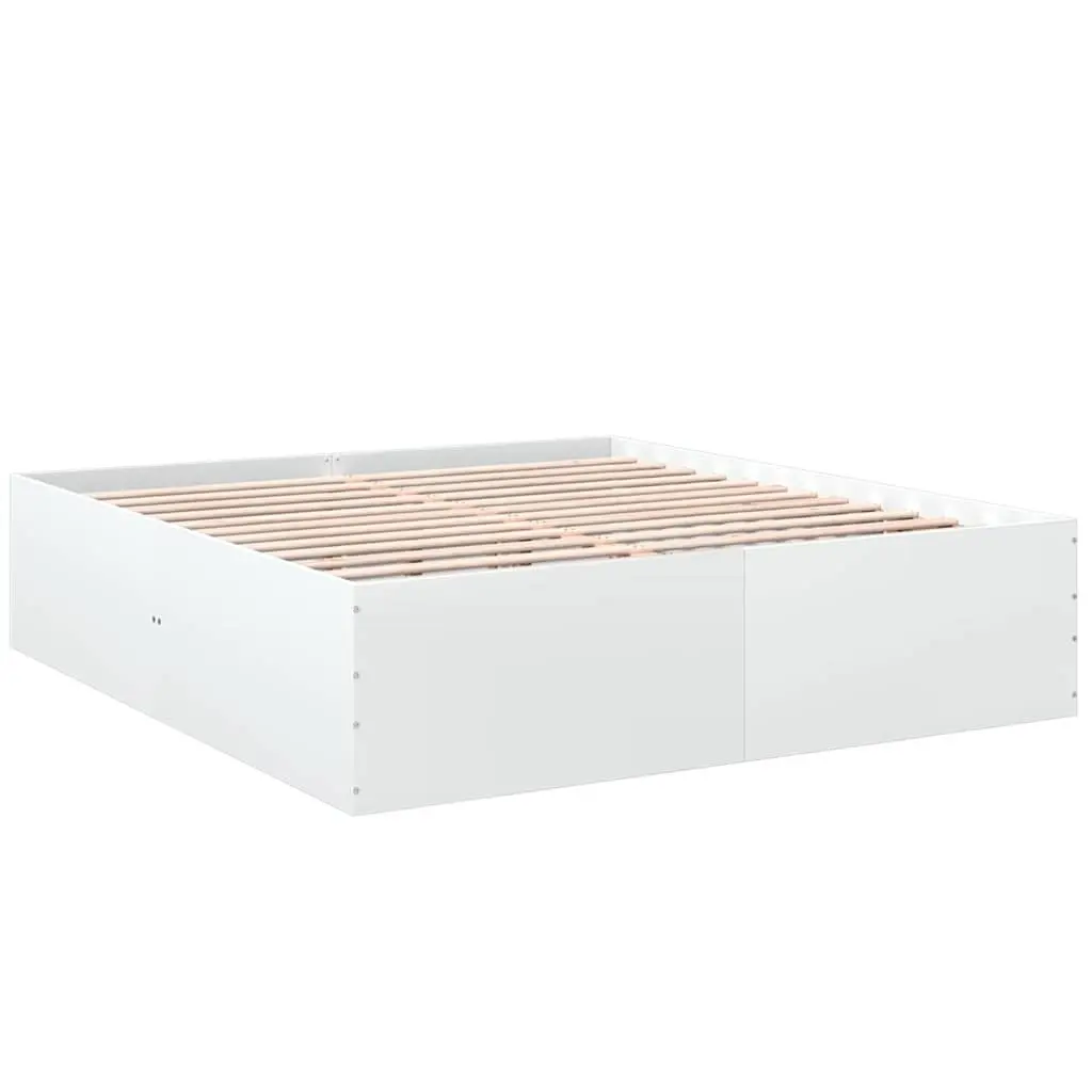 White Bed Frame 180x200 cm Engineered Wood