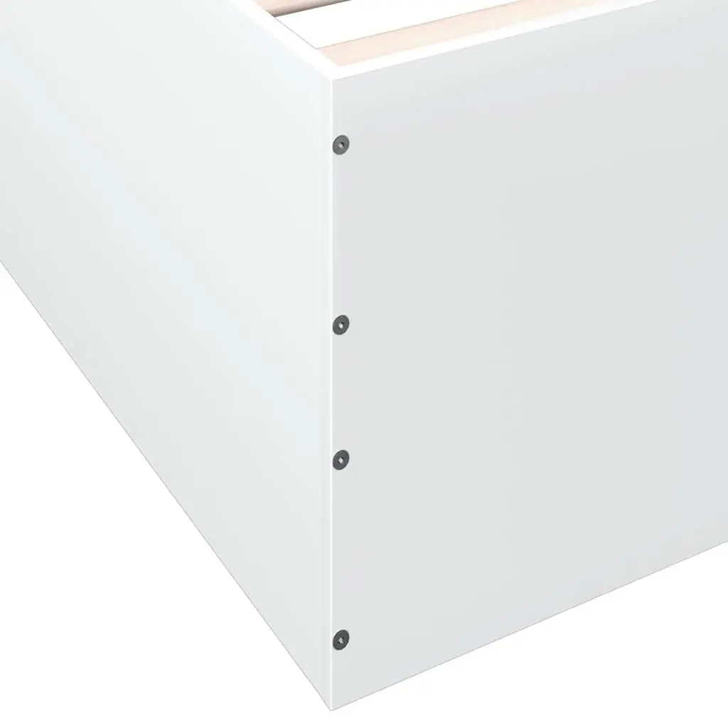 White Bed Frame 180x200 cm Engineered Wood