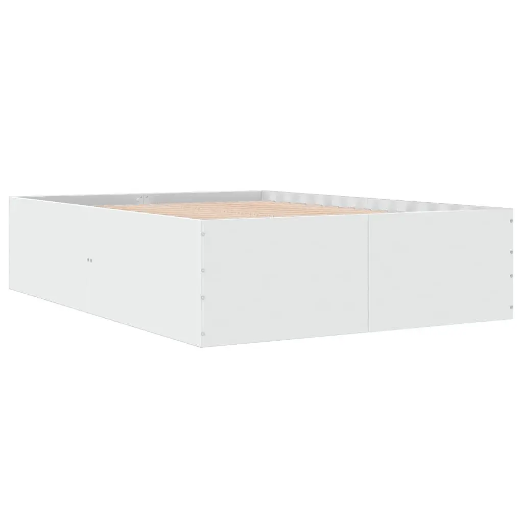 Engineered Wood Bed Frame 135x190 cm in White