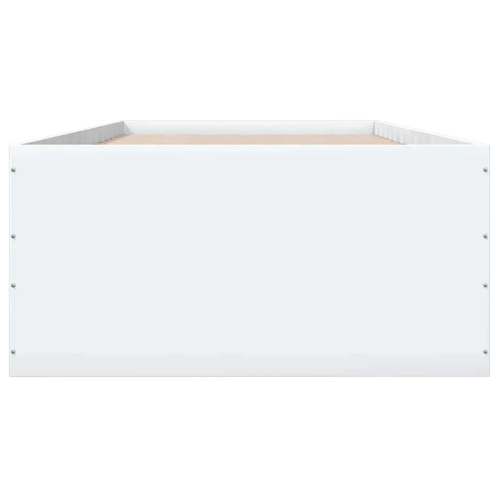 90x190 cm Bed Frame in White with Engineered Wood