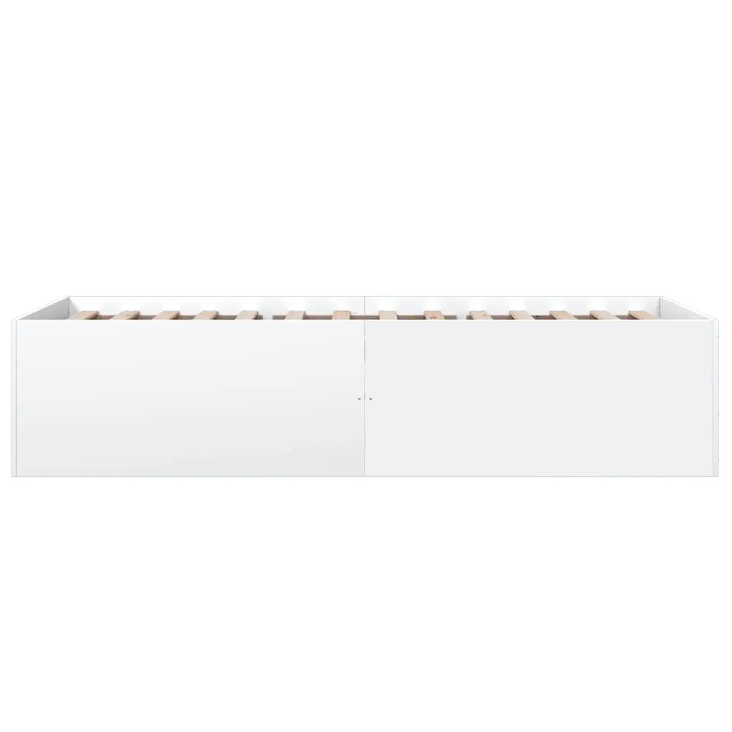 90x190 cm Bed Frame in White with Engineered Wood