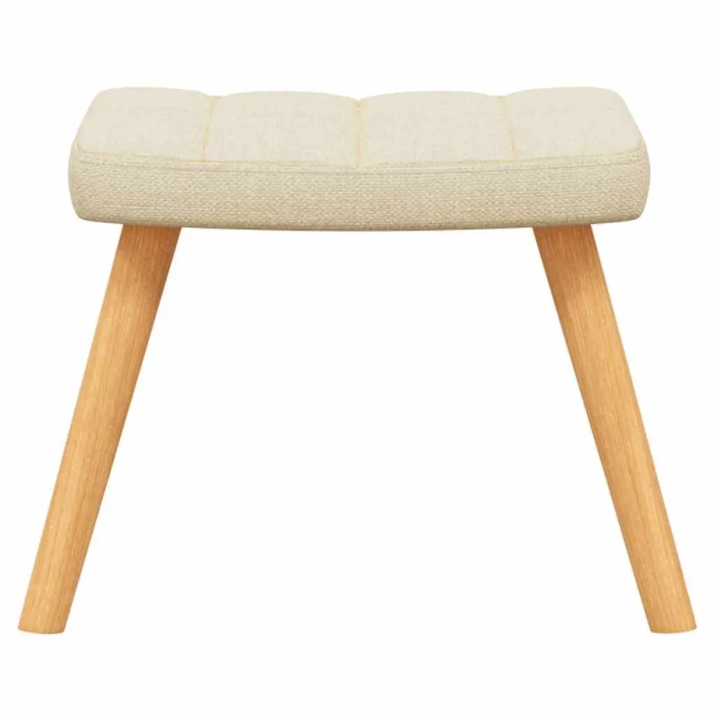 Rocking Chair with Stool Living Room Cream Fabric Padded Foam