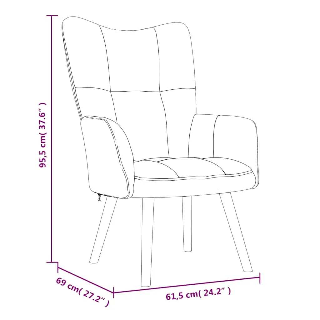 Green Velvet Upholstered Armchair with Matching Stool