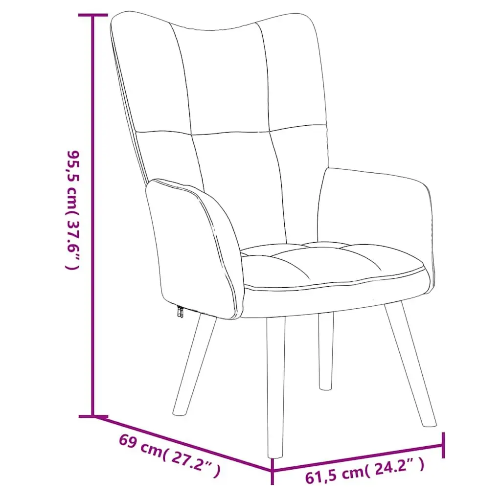 Relaxing Armchair with Footstool for Sitting Room Black Velvet