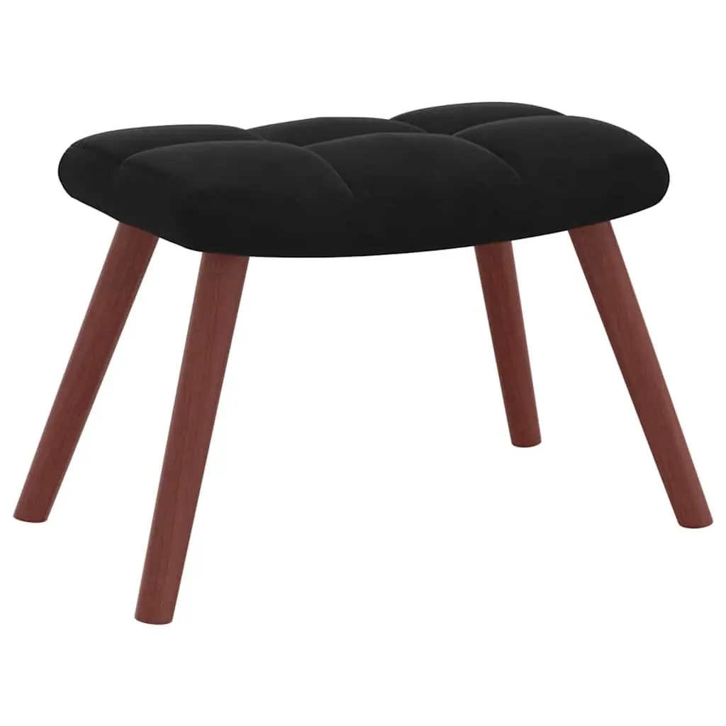 Relaxing Armchair with Footstool for Sitting Room Black Velvet