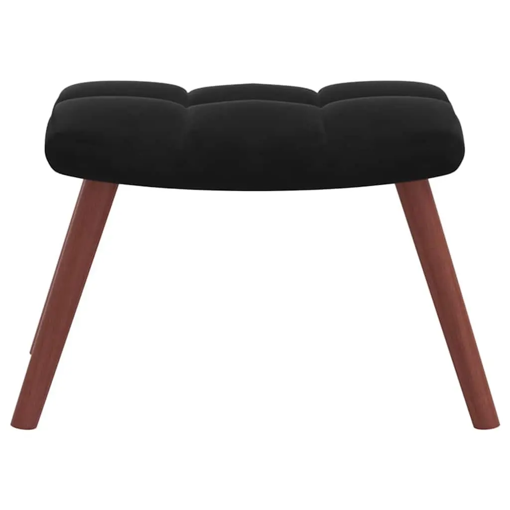 Relaxing Armchair with Footstool for Sitting Room Black Velvet