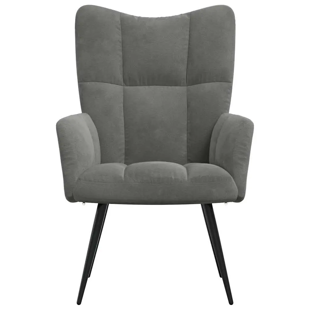 Grey Velvet Upholstered Armchair