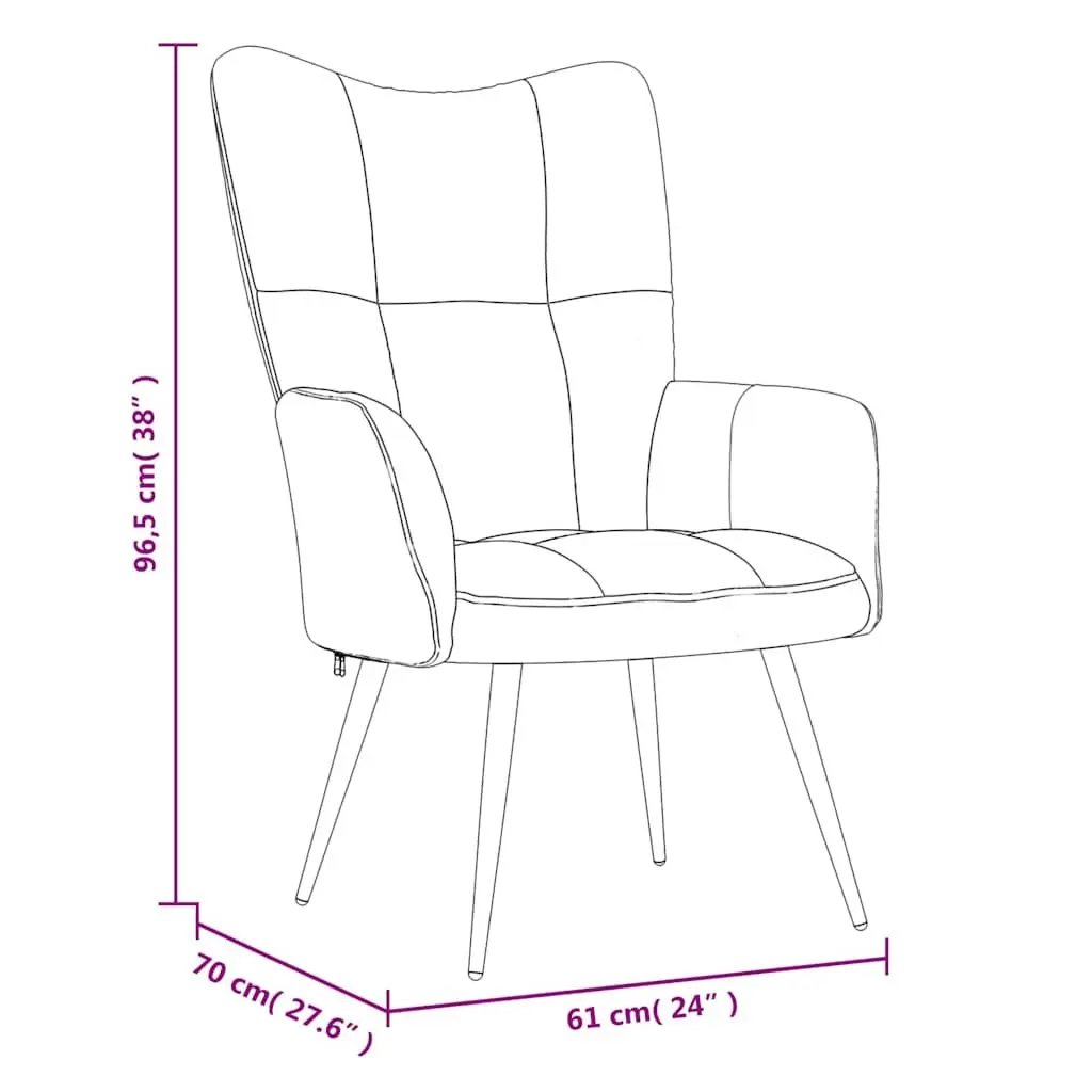 Grey Velvet Upholstered Armchair