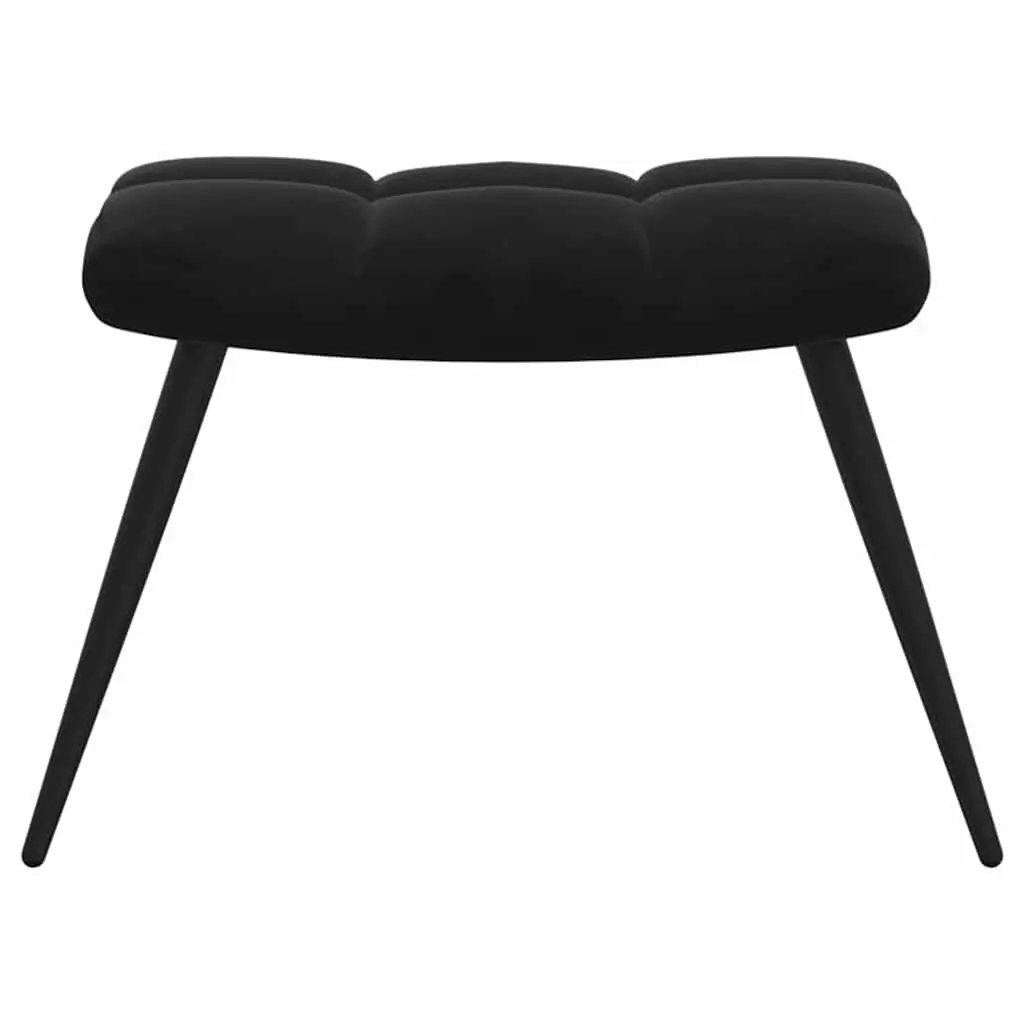 Black Velvet Relaxing Chair & Stool Set