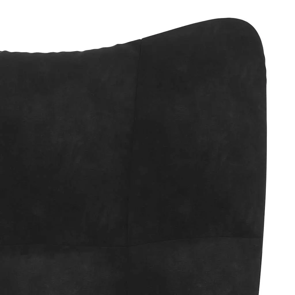 Black Velvet Relaxing Chair & Stool Set