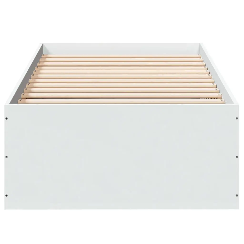 90x190 cm White Bed Frame in Engineered Wood