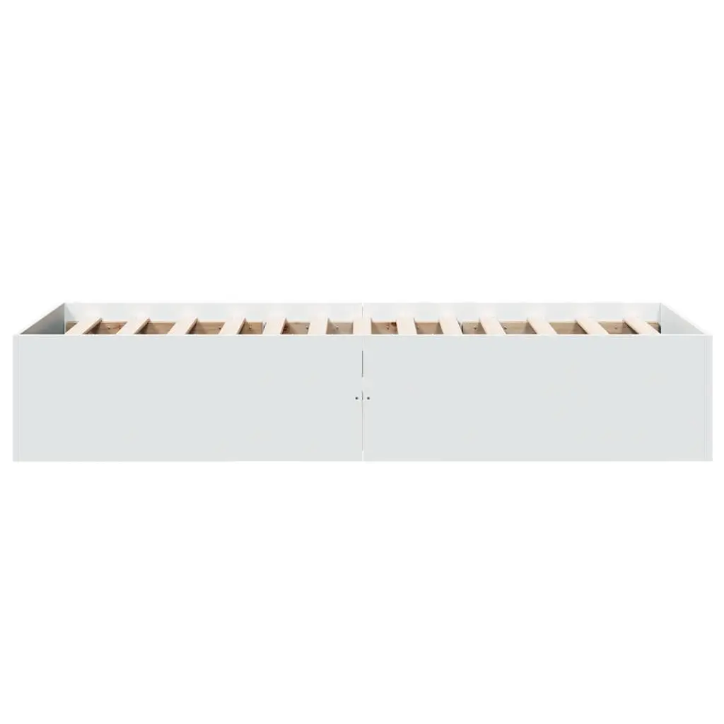 90x190 cm White Bed Frame in Engineered Wood