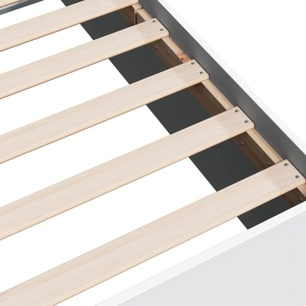 90x190 cm White Bed Frame in Engineered Wood