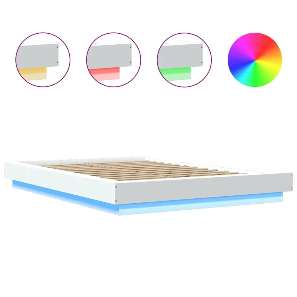 Bed Frame Bedroom 135x190 cm with RGB LED Lights