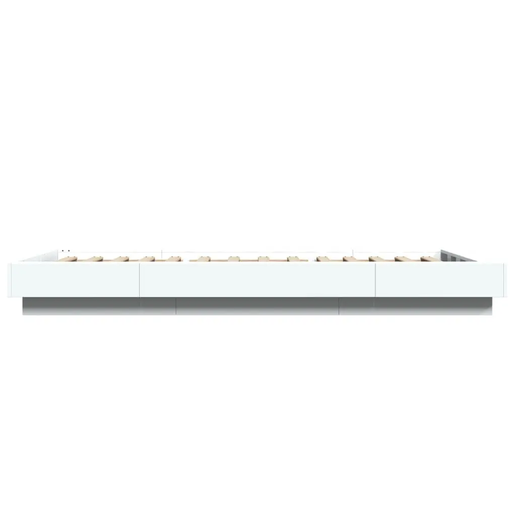 Bed Frame for Bedroom 90x190 cm with RGB LED Lights and Slatted Base White