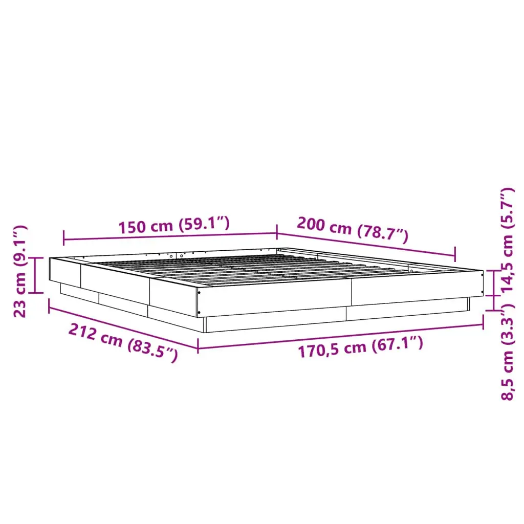 White Bed Frame 150x200 cm