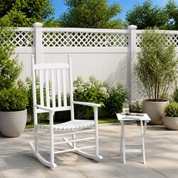 Specifications of Rocking Chair Set: 2-Piece White Wooden Comfort