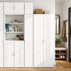 Specifications of the Slim Storage Cabinet: White Engineered Wood