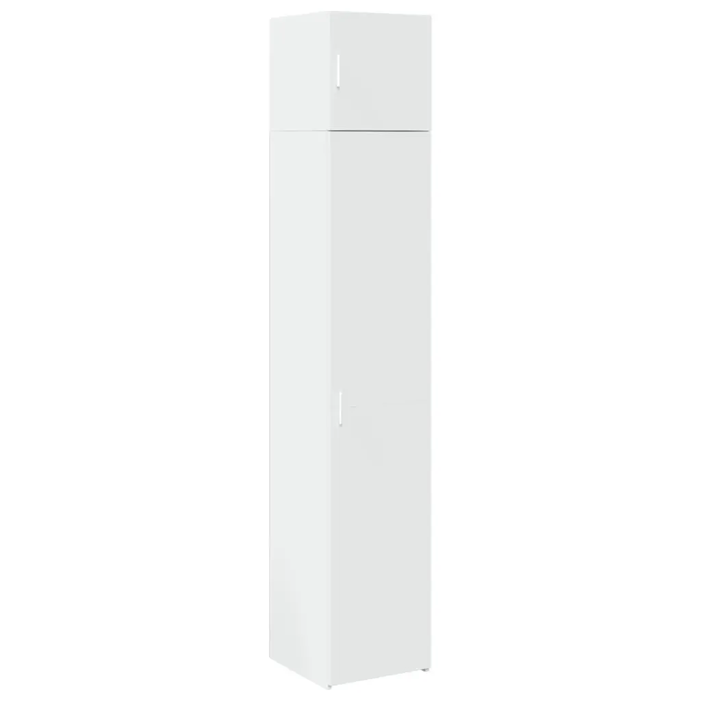 Slim Storage Cabinet White Engineered Wood Tall Bathroom Bedroom 40x42.5x225cm